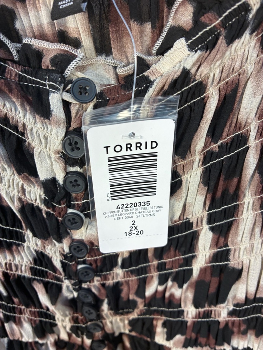Torrid Chiffon Leopard Print Button Up Tunic Dress - Picture 4 of 9